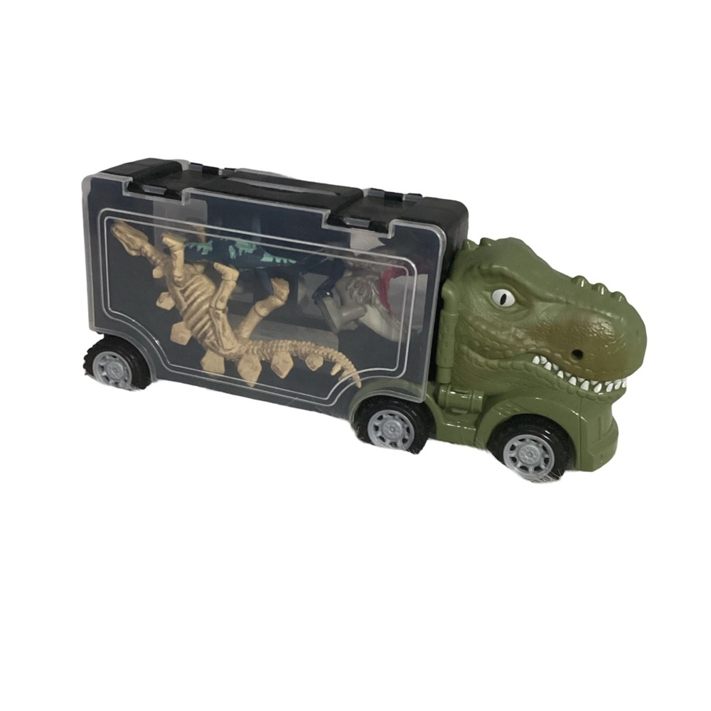 Hobby Lobby Green Dino Mini Hauler Truck with 4 Misc Dinosaurs